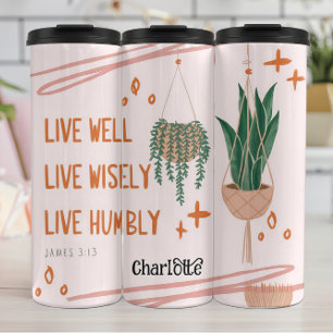Lebe gut weise Humbly 3:13 Thermosbecher