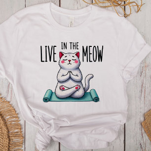 "Lebe in der Meow" Funny Cat Liebhaber Tri-Blend Shirt