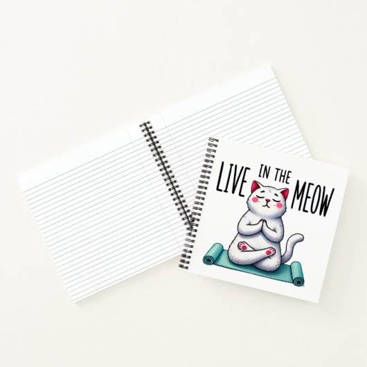 "Lebe in the Meow" Funny Cat Lover Notizblock (Innenseite)