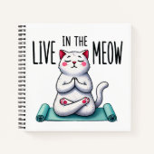 "Lebe in the Meow" Funny Cat Lover Notizblock (Vorderseite)