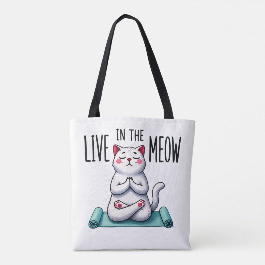 "Lebe in the Meow" Funny Cat Lover Tasche (Rückseite)