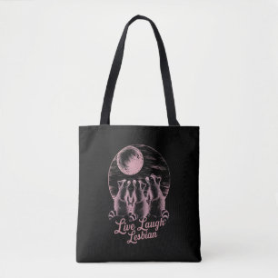 Lebe Lach Lesbische Waschbär Lesbisch LGBTQ Stolz Tasche