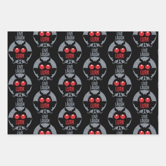 Lebe Lache Lauere Mothman Kryptid Geschenkpapier Set (Vorderseite)
