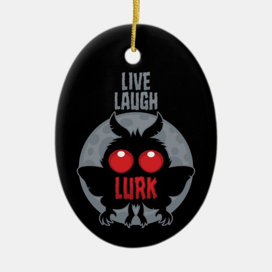 Lebe Lache Lauere Mothman Kryptid Keramik Ornament (Vorne)