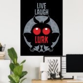 Lebe Lache Lauere Mothman Kryptid Poster (Heimbüro)
