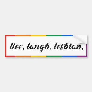 Lebe. Lache. Lesbe. Autoaufkleber