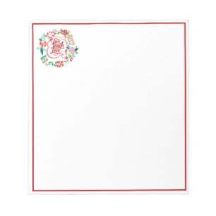 Lebe, lache, liebe floral notizblock