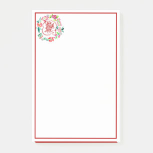 Lebe lache liebe floral post-it klebezettel