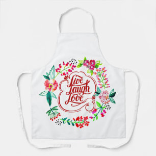 Lebe lache liebe floral schürze
