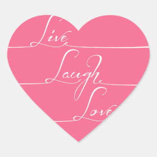 Lebe, lache, liebe Herz-Aufkleber
