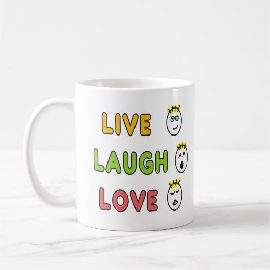 Lebe Lache Liebe Kaffeetasse (Links)