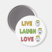 Lebe Lache Liebe Magnet (Vorderseite/Rückseite)