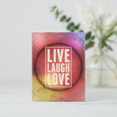 Lebe Lache Liebe Postkarte (Stehend Vorderseite)