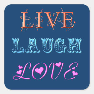 Lebe Lache Liebe Quadratische Aufkleber