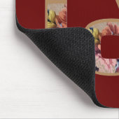 Lebe, Lache, Liebe Rustikale Blumen auf Burgund Mousepad (Ecke)