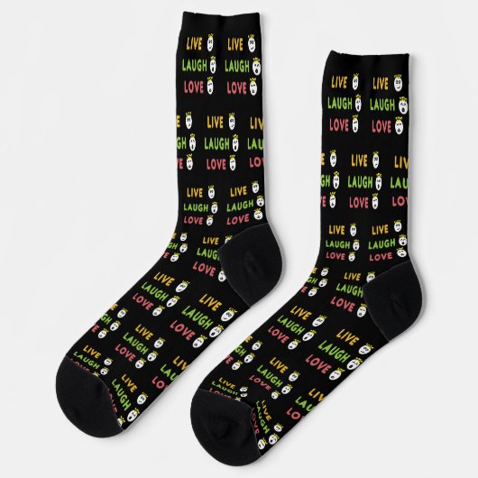 Lebe Lache Liebe Socken (Linkes Detail)