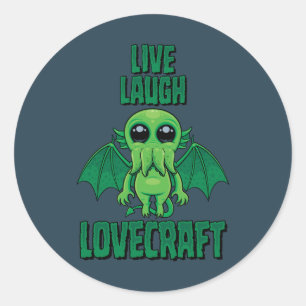Lebe Lache Lovecraft Süßer Cthulhu Runder Aufkleber
