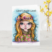 Lebe! Lachen! Liebe! Karte (Gelbe Blume)