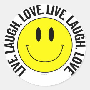 Lebe. Lachen. Liebe. Smilie Sticker