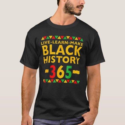 Lebe Lerne Machen Black History Month Lockiges Nat T-Shirt (Vorderseite)