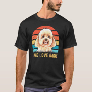 Lebe Liebe Bellen Retro Vintage Pudel Hund T-Shirt
