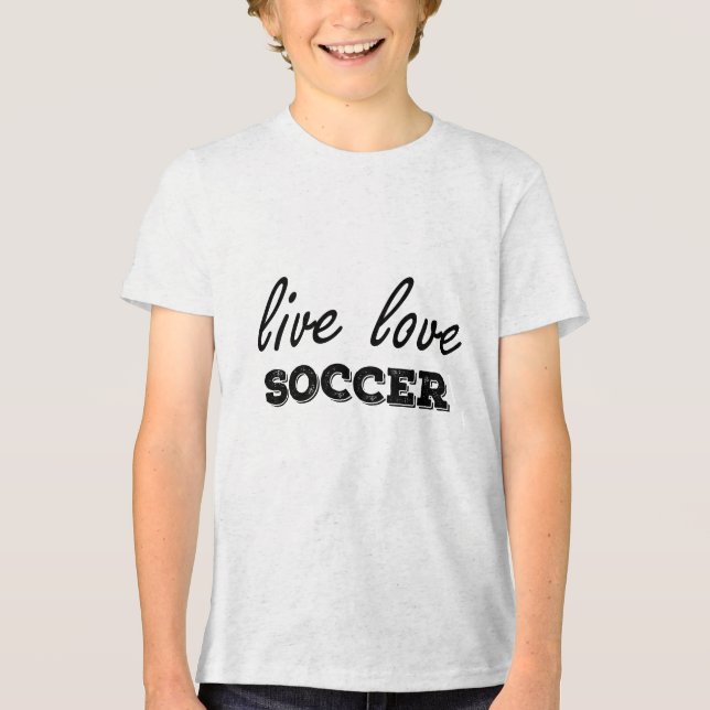 Lebe Liebe Fußball Tri-Blend Shirt (Vorderseite)