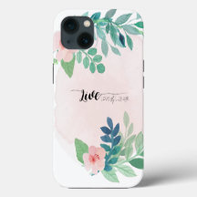 Lebe, Liebe, Lache Boho Floral Wasserfarbe