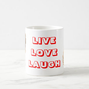 Lebe, liebe, lache Sharp Pei Welpen Hund Kaffeetas Kaffeetasse