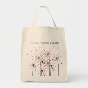 lebe liebe lache Tasche Herz Pusteblume shopping