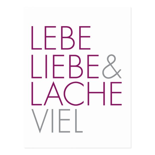 Lebe Liebe & Lache viel Postkarte