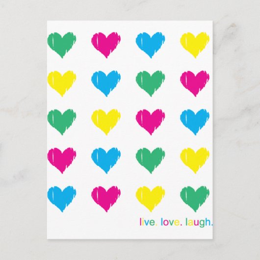 Lebe. Liebe. Lachen. Postkarte (Vorderseite)