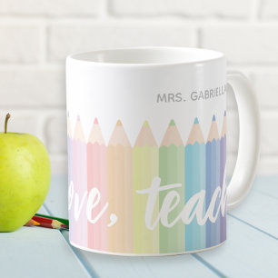 Lebe Liebe Lehre Regenbogen Personalisierter Lehre Kaffeetasse