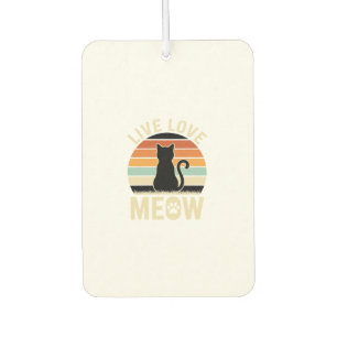 Lebe Liebe Miau Vintage-Katze Sonnenuntergang Desi Autolufterfrischer