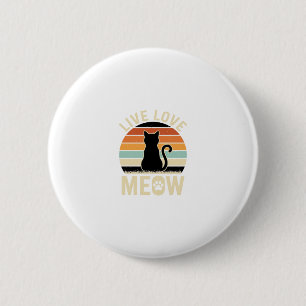 Lebe Liebe Mieze Vintage-Katze-Sonnenuntergangs-De Button