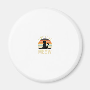 Lebe Liebe Mieze Vintage-Katze-Sonnenuntergangs-De Magnet