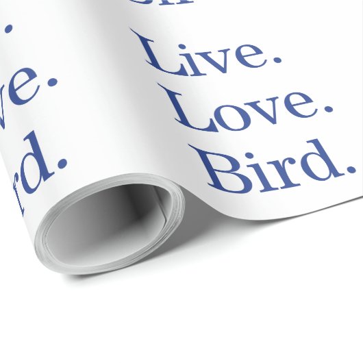 Lebe. Liebe. Vogel. Geschenkpapier (Rolleneckpunkt)