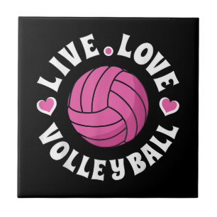 Lebe Liebe Volleyball Für Frauen Mädchen Volleybal Fliese