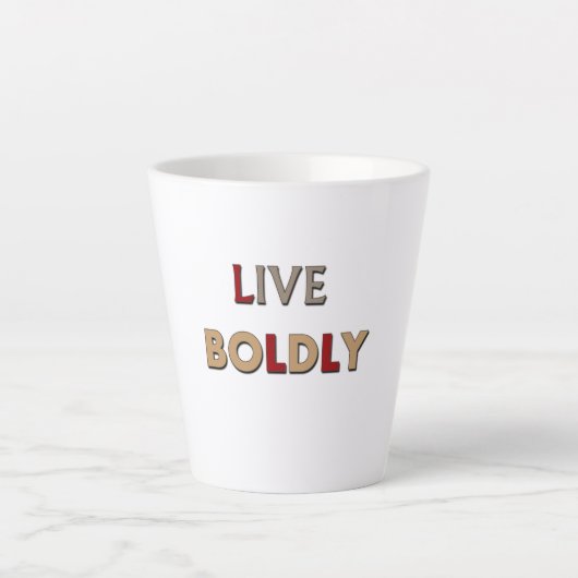 Lebe mutig milchtasse (Vorderseite)