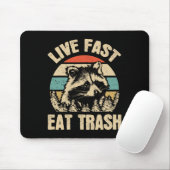 Lebe schnell, iss Müll, lustiger Waschbär, Camping Mousepad (Mit Mouse)