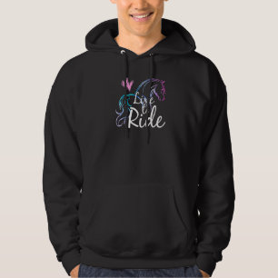 Lebe um Pferd zu reiten Reitsport Reit Zitat Grafi Hoodie