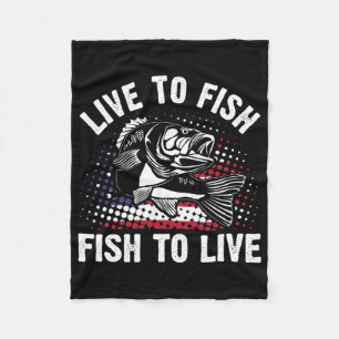 Lebe, um zu angeln und fische, um zu leben Lustige Fleecedecke