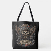 Lebe um zu fahren Biker Bartschädel Tasche (Vorderseite)