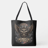 Lebe um zu fahren Biker Bartschädel Tasche (Rückseite)