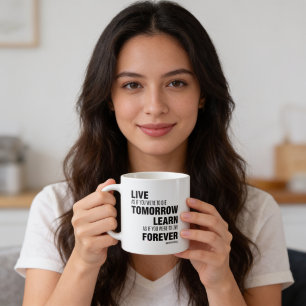 Lebe und Lerne – Mahatma Gandhi Kaffeetasse