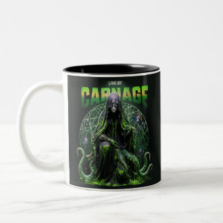 Lebe von Carnage Kosmischer Eldritch Gothic Horror Zweifarbige Tasse