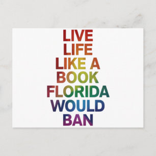 Lebe wie ein Buch, das Florida verbieten würde LGB Postkarte