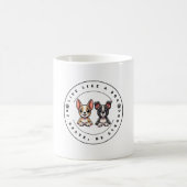 Lebe wie ein Hund, sei mutig, sei stark Kaffeetasse (Mittel)