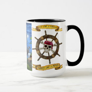 LEBE WIE EIN KAPITÄN, FEIERE WIE EIN PIRAT TASSE