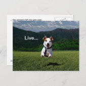 "Lebe wie jemand, der das Tor offen Verlassen hat" Postkarte (Vorne/Hinten)