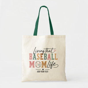 Leben als Baseball-Mutter im Retro-Sportstil Tragetasche